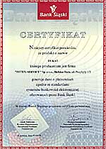 Certyfikat Banku Slaskiego